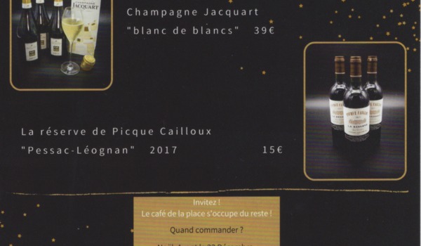 Le café de la place pendant les fêtes 